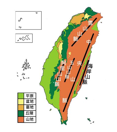 山脈分布圖|臺灣山脈列表